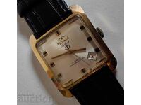 RARE TECHNOS SELECT SWISS LARGE GOLD MEN'S WATCH