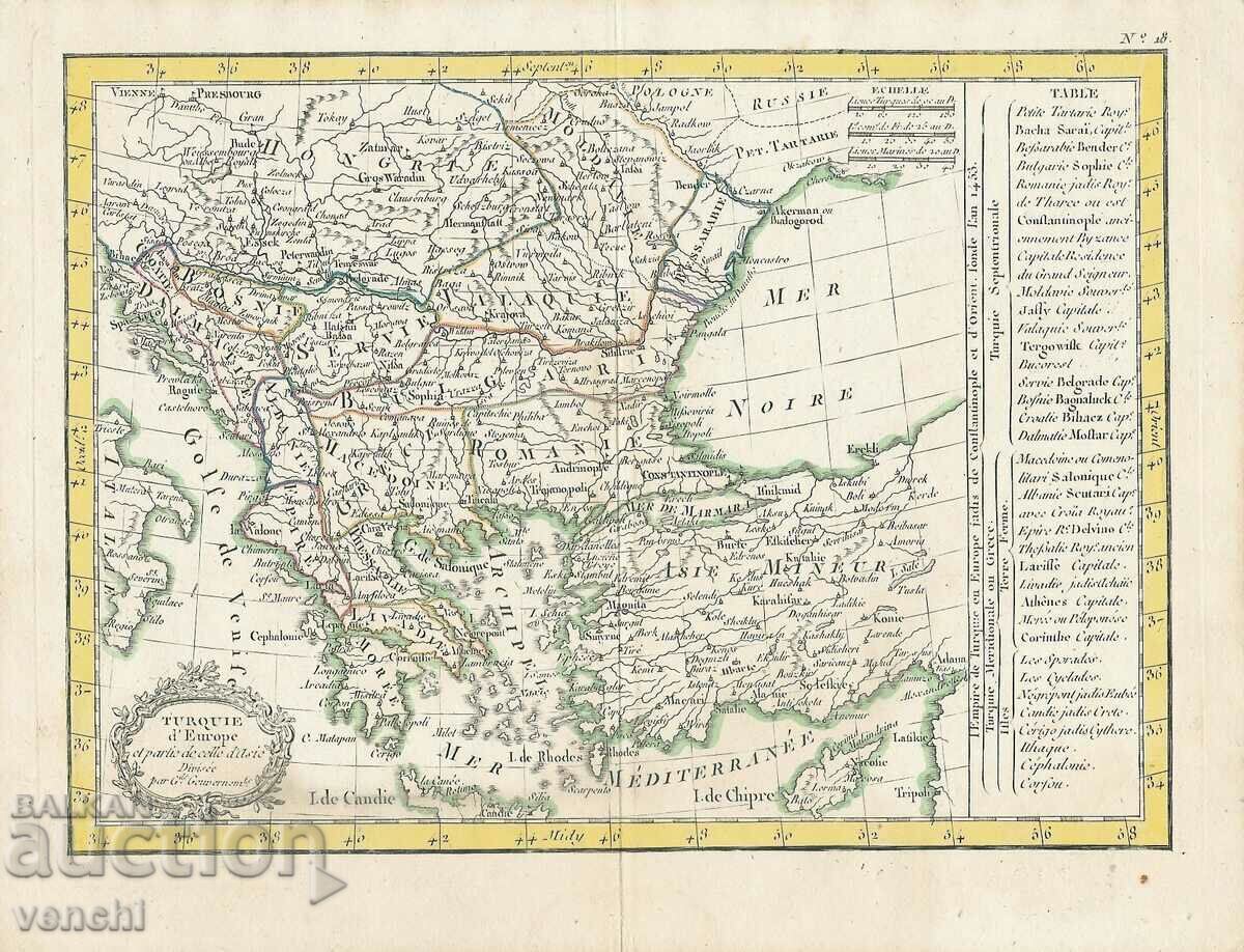 1800 - HARTA TURCIA IN EUROPA - ORIGINAL + 1800 - HARTA TURCIA IN EUROPA - ORIGINAL +