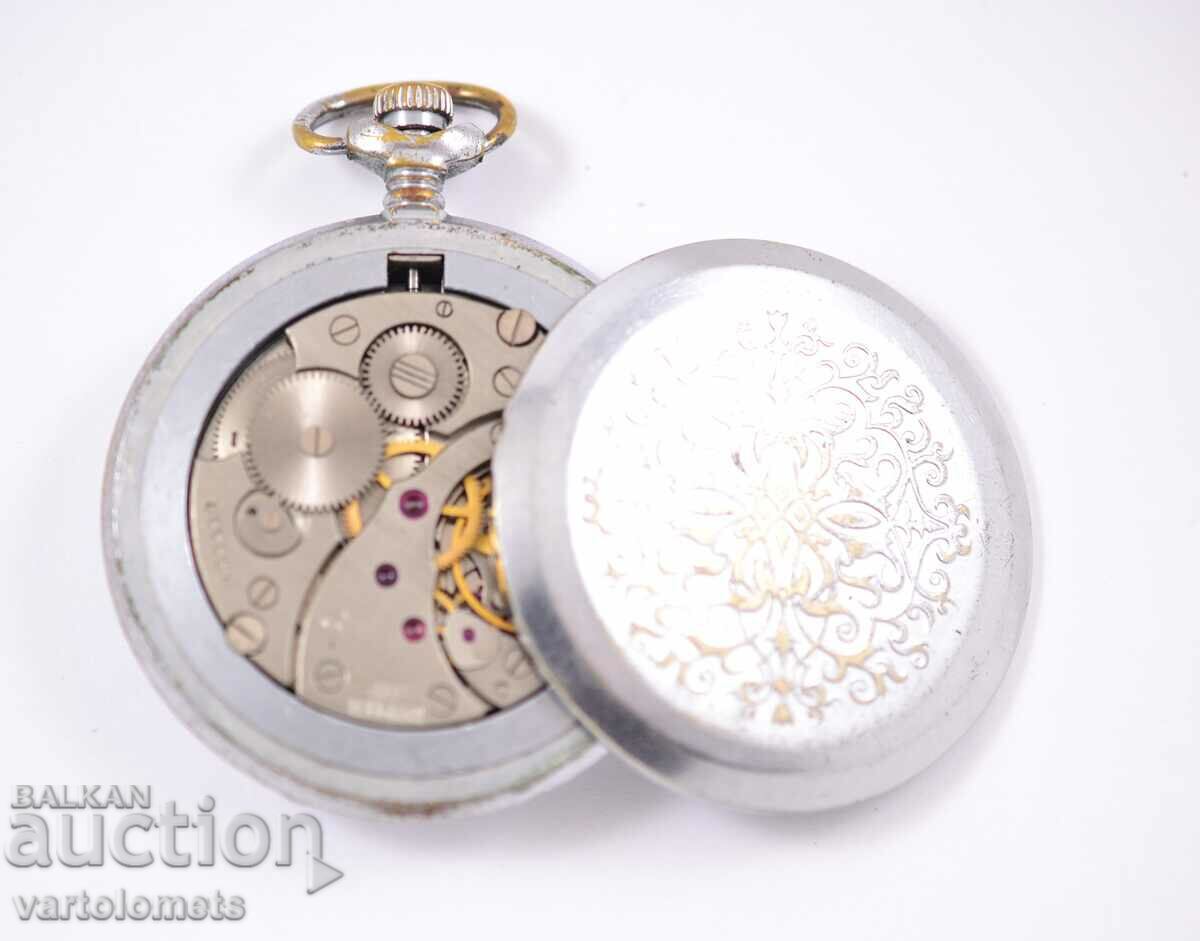 MOLNIYA USSR pocket watch with covers - works - 5 MOLNIYA USSR pocket watch with covers - works - 5