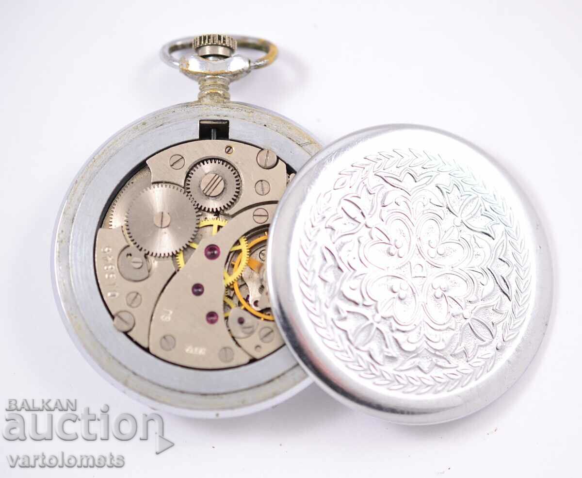 MOLNIYA USSR pocket watch with covers - works - 5 MOLNIYA USSR pocket watch with covers - works - 5