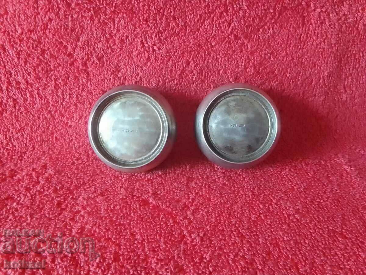 Auction Lot of two silver spice jars marks 875 Auction Lot of two silver spice jars marks 875