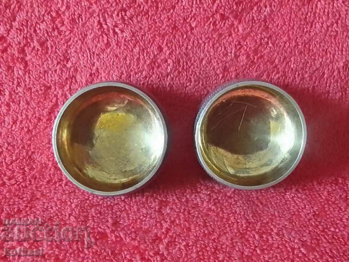 Lot of two silver spice jars marks 875 - 6 Lot of two silver spice jars marks 875 - 6