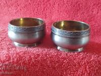Lot of two silver spice jars marks 875