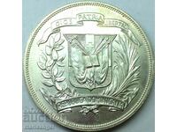 Доминикана 1 песо 1974 UNC 27,2г 0.9 сребро