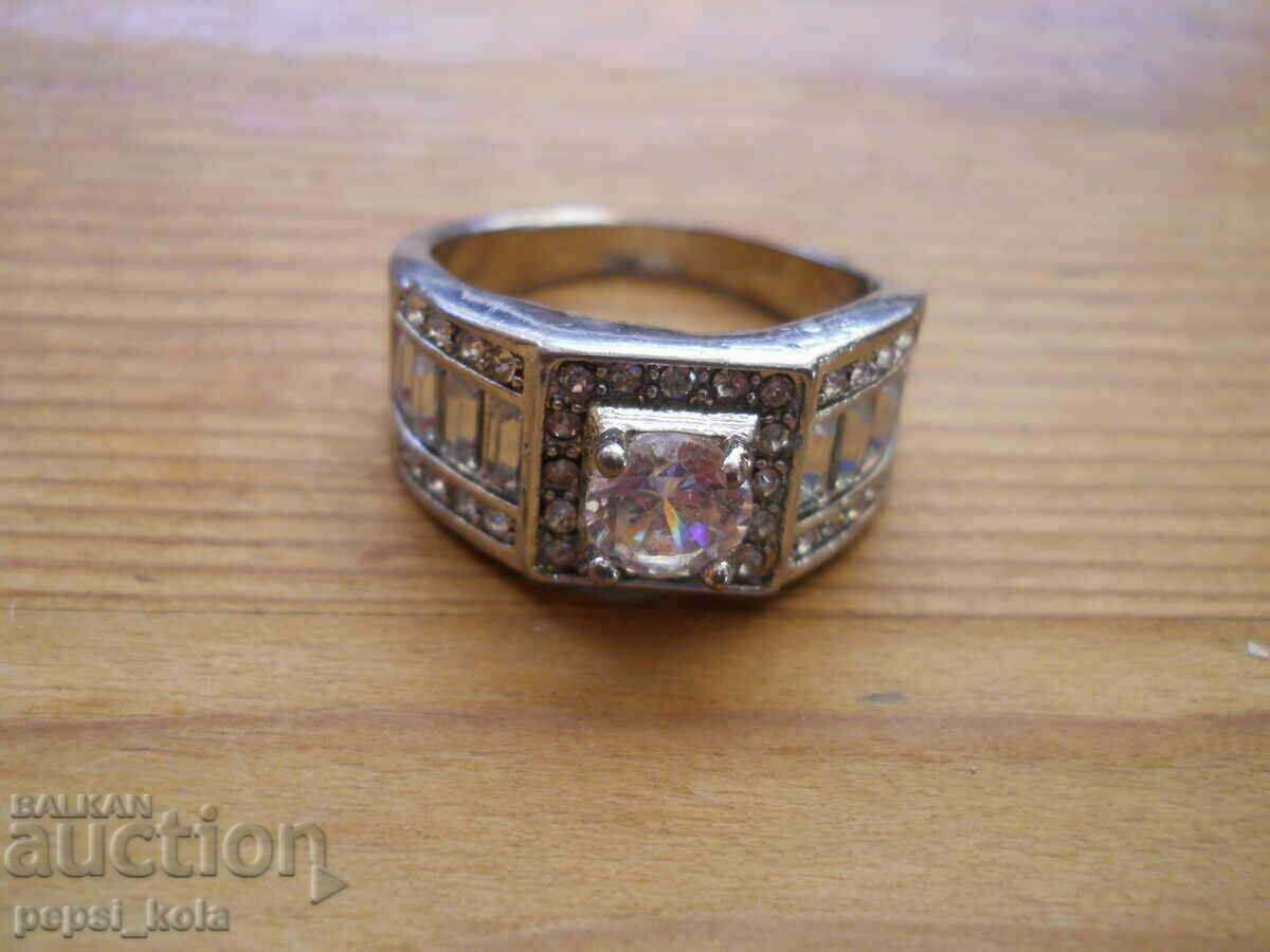 ασημένιο δαχτυλίδι με πέτρες - 8,50 g / 925 pr