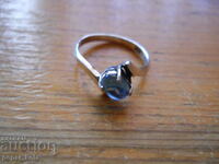 ασημένιο δαχτυλίδι με ακουαμαρίνα - 2,10 g / 925 pr