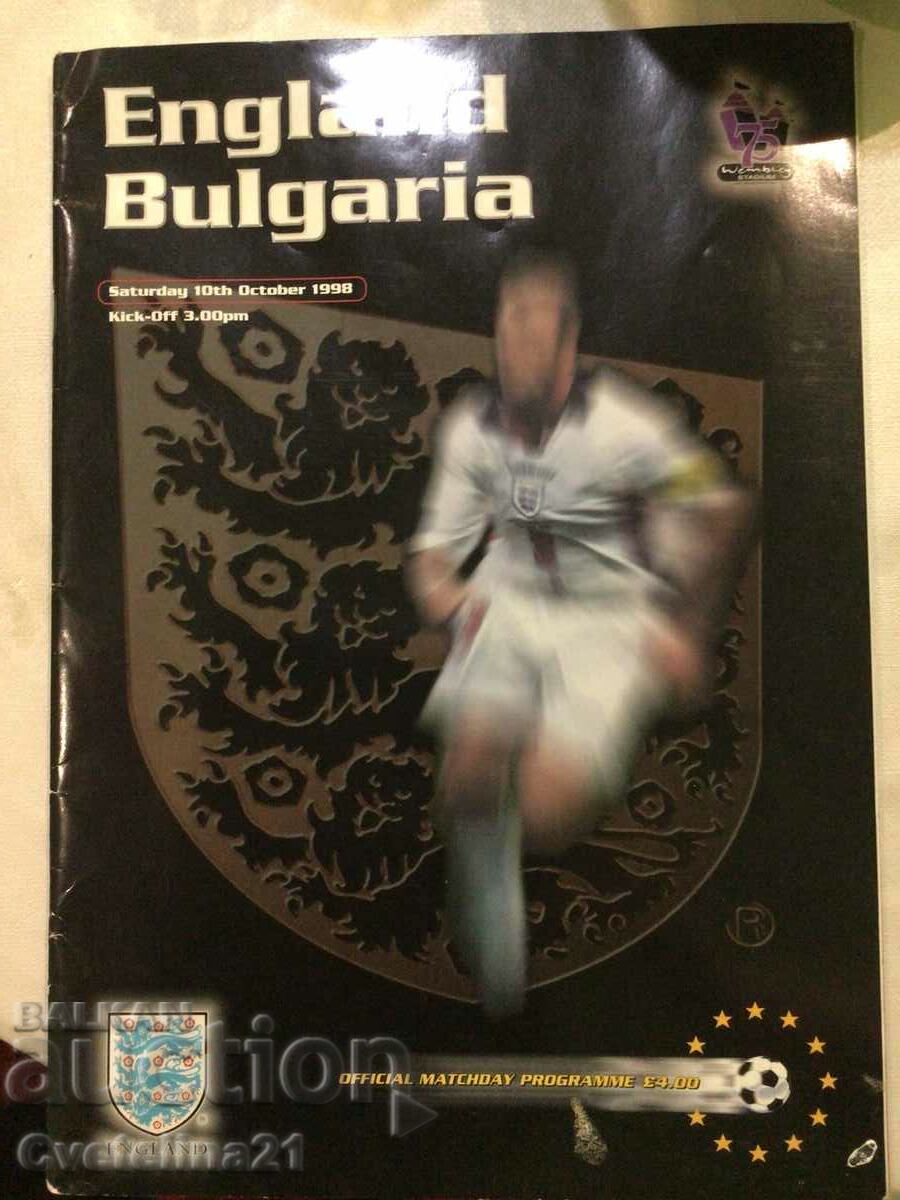 Football England Bulgaria 98