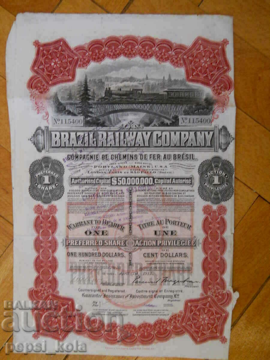 μετοχή "Brazilian Railway Companies" 1942