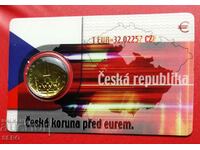 Чехия-монетна карта с 1 крона 2002