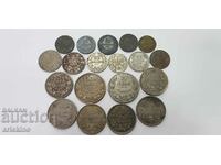 19 бр. царски български монети, монета лот