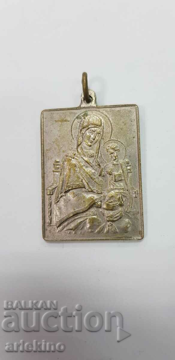 Old bronze - silvered icon, 20th century icon