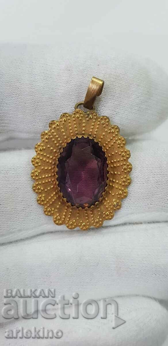 Collectible gold-plated VINTAGE locket, pendant, 20th century jewelry