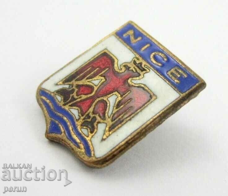 Delivery of OLD BADGE-NICE,FRANCE-COAT OF COAT-TOP ENAMEL Delivery of OLD BADGE-NICE,FRANCE-COAT OF COAT-TOP ENAMEL