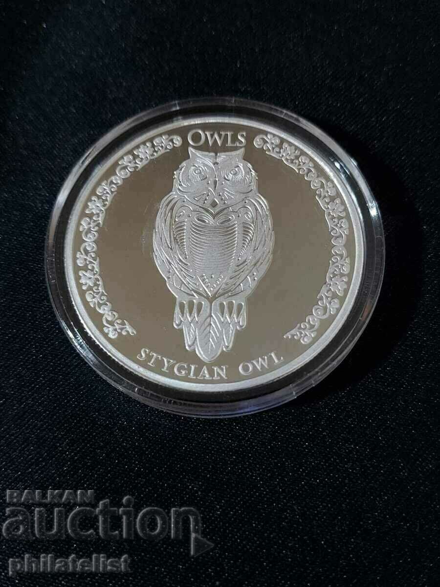 Republic of Chad 2024 - 5000 Francs - Owl - 1 OZ