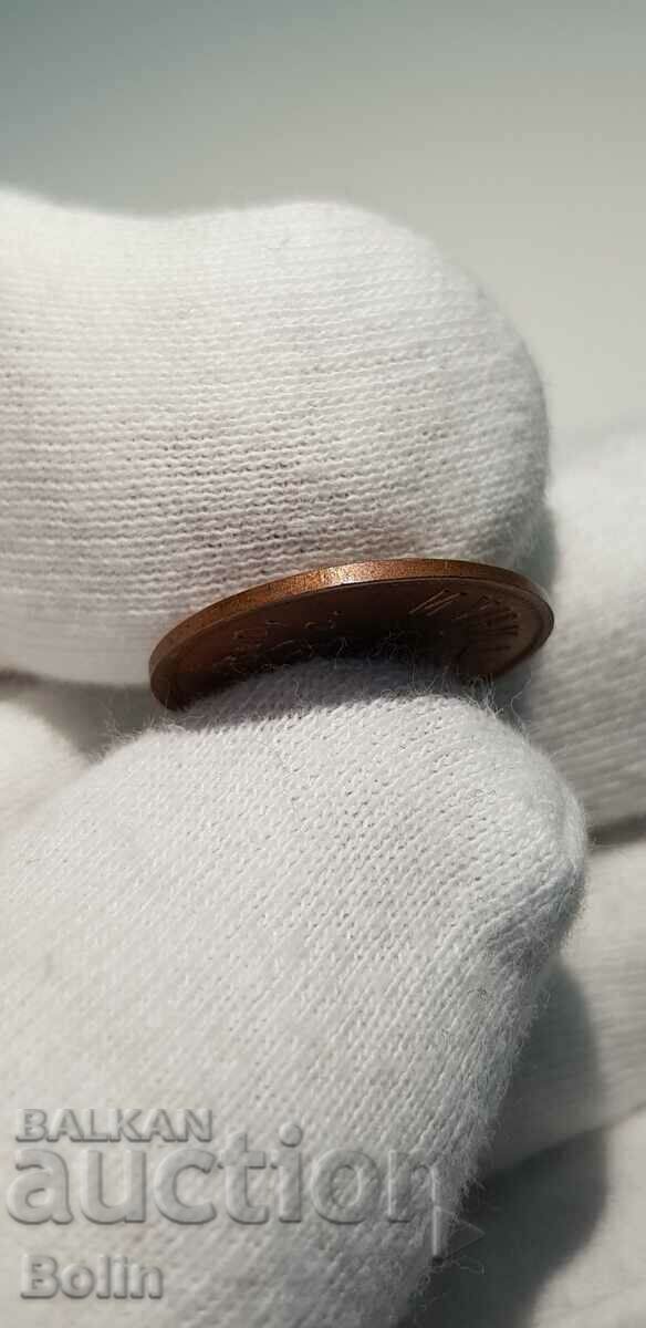 Auction  Uniquely rare royal token coin 20 stotinki UNC