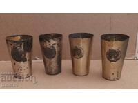 4 piese de cupe placate cu argint cu fotbalisti stil "Gonzo".