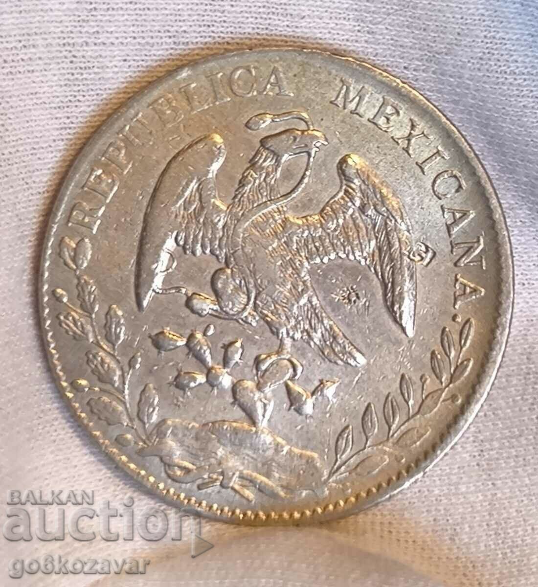 Талер 8 реала 1893г Сребро Мексико Рядка ! Контра марки !