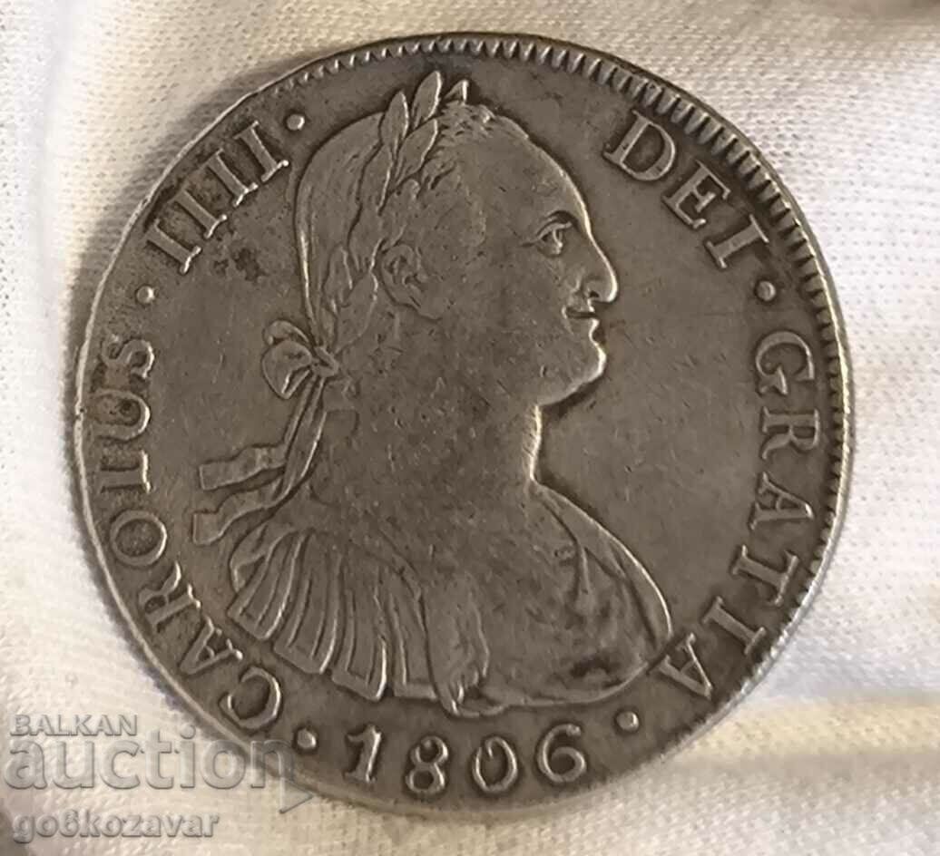 Thaler 8 reales 1806 Silver Spain Colony of Mexico Rare!