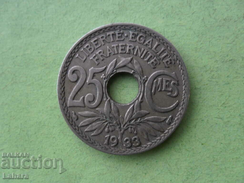25 сантима 1933 г. Франция