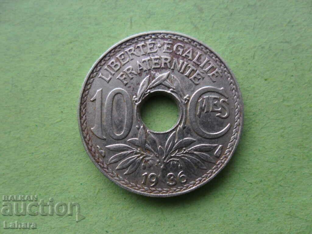 10 centimes 1936. Γαλλία
