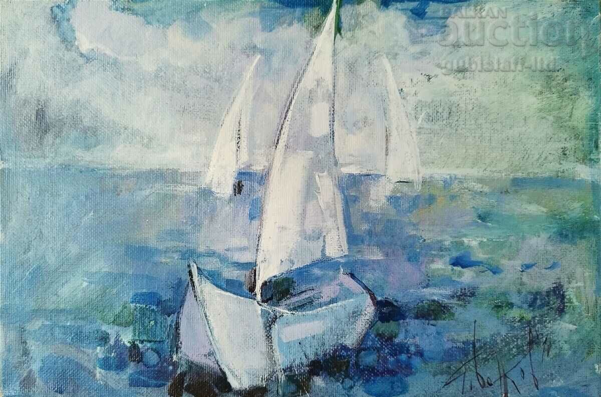 Kартина "В морето", худ. Илия Банков, 2010 г.