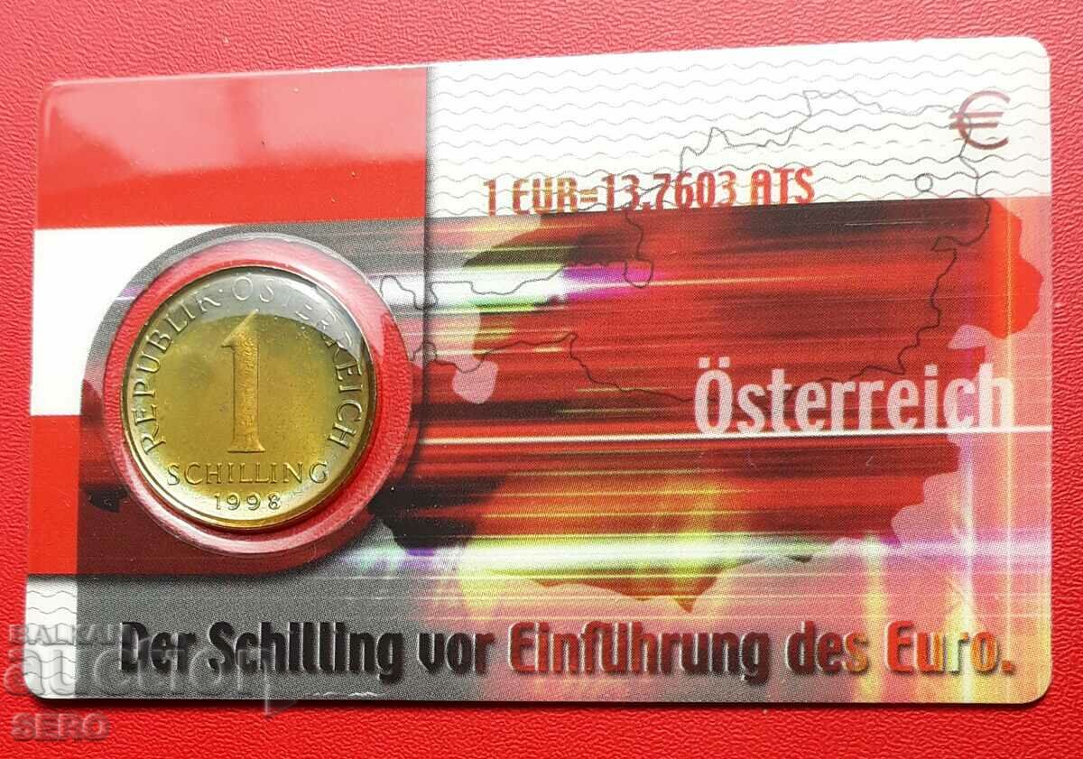 Austria - coin card with 1 schilling 1998