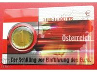 Austria - coin card with 1 schilling 1998
