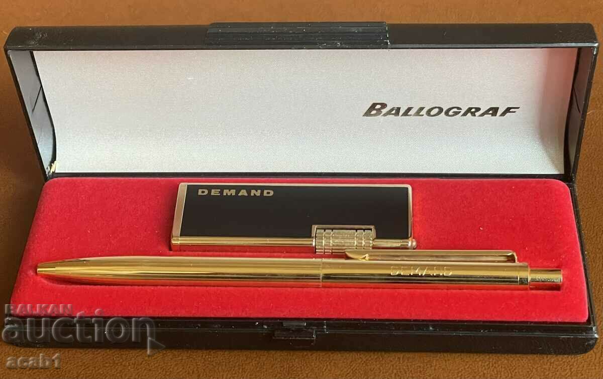 Set of 80 ballpoint pen and lighter "Ballograf"