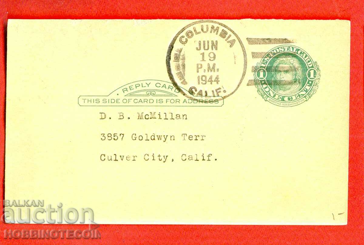 САЩ пътувала картичка с 1 ЦЕНТ - 1944