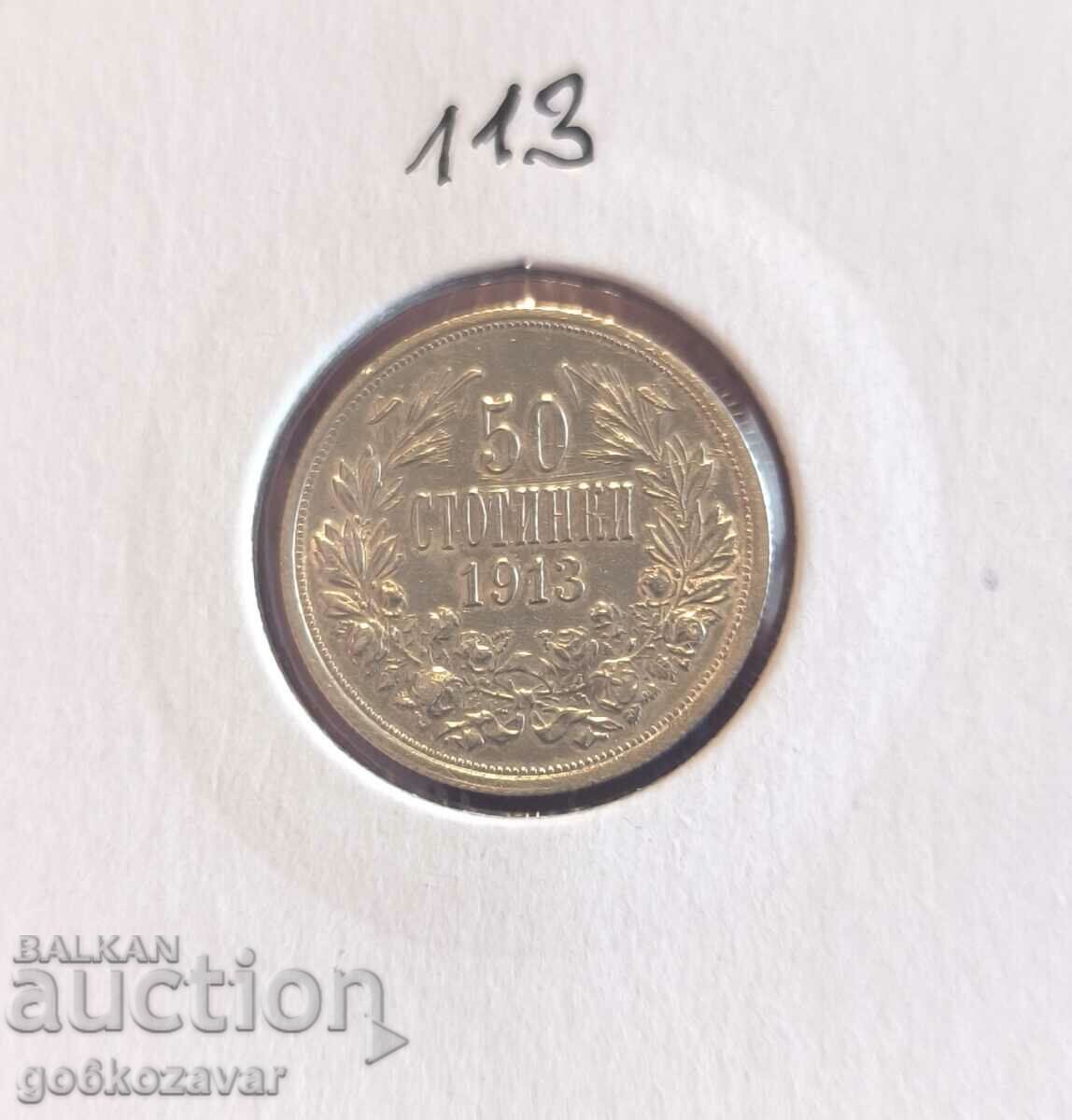 Bulgaria 50 de cenți 1913 Argint!