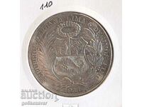 Peru 1 Sol 1934 Argint!
