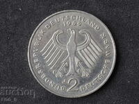 Дойче марка 2 марки 1989 J   монета