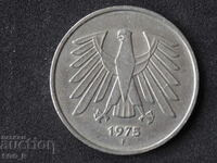 Германия Дойче марка 5 марки 1975 F   монета