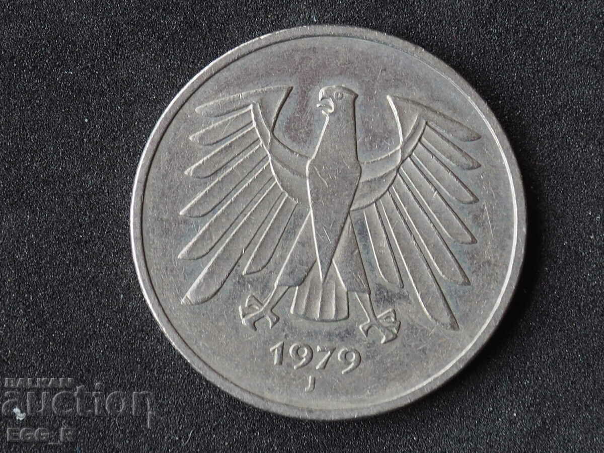 Германия Дойче марка 5 марки 1979 J   монета
