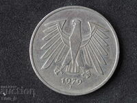 Германия Дойче марка 5 марки 1979 J   монета