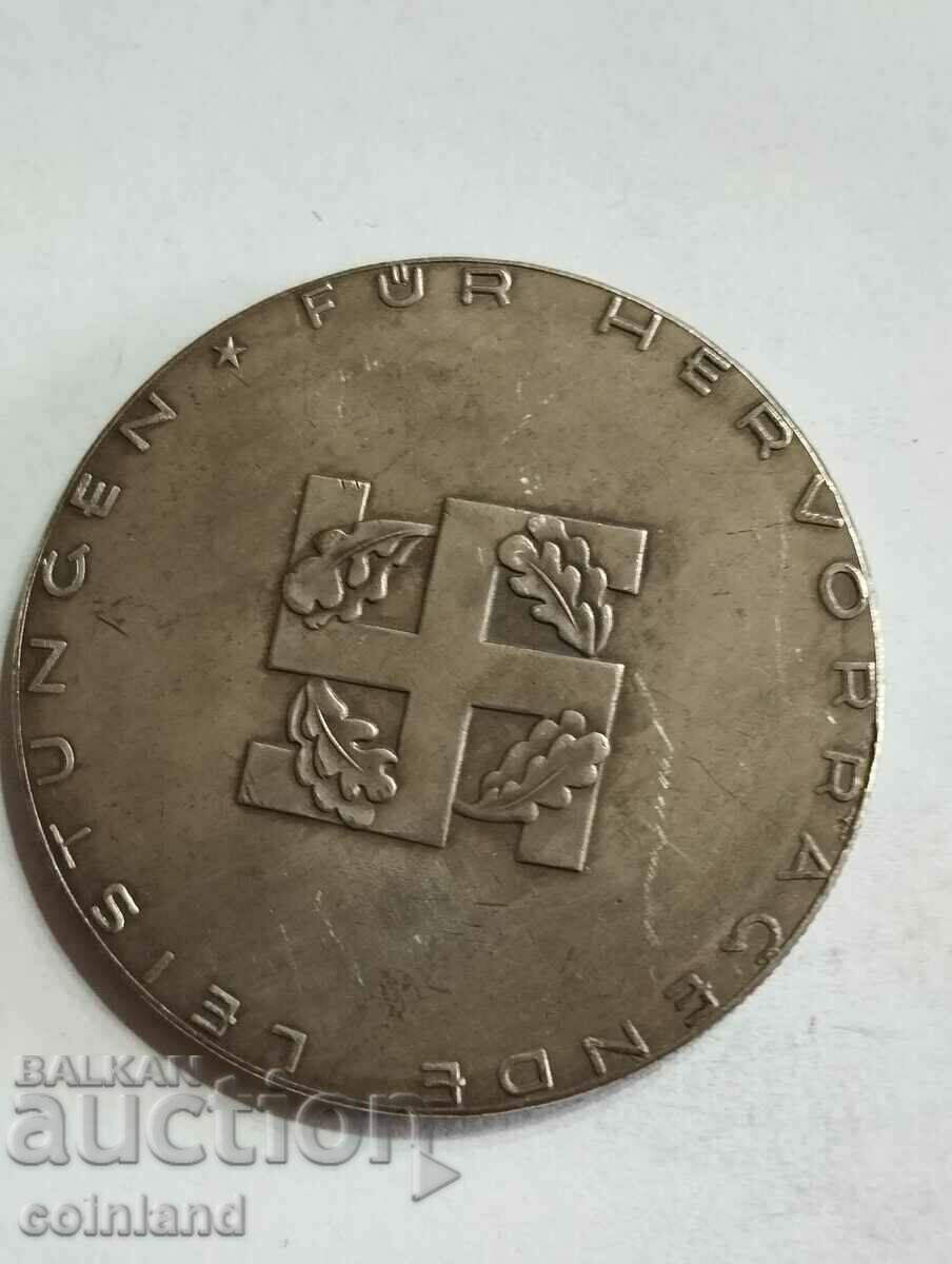 Placa cu medalie a monedei naziste germane - REPRODUCERE REPLICA