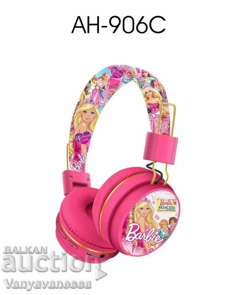 Wireless headphones with built-in microphone Barbie, foldable