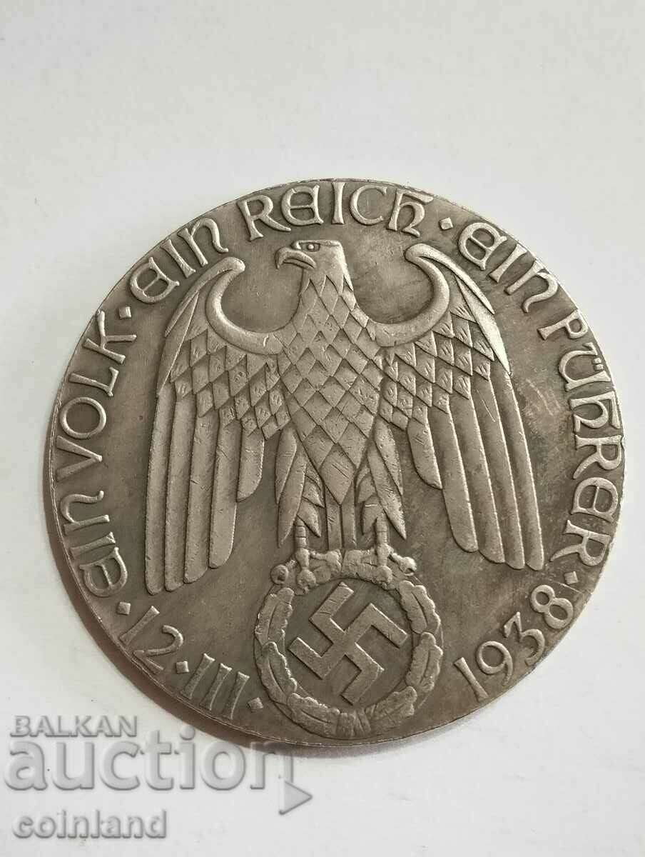 Placa cu medalie a monedei naziste germane - REPRODUCERE REPLICA