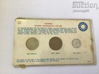 Taiwan 1 Dollar, 50 Cents and 10 Cents 1960 UNC