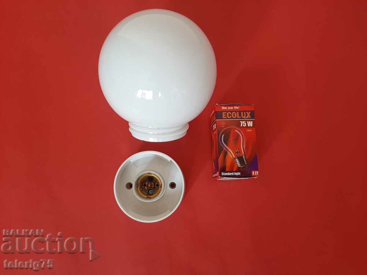 Ceiling type Ball for outdoor installation + Bulb with price 18.00 BGN | € 9.20 Ceiling type Ball for outdoor installation + Bulb with price 18.00 BGN | € 9.20