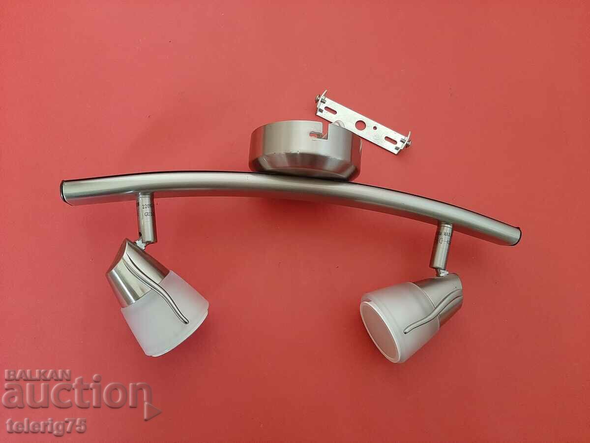 Lamp for Ceiling/Chandelier/Spot with two heads with LED bulbs with price 20.00 BGN | € 10.23 Lamp for Ceiling/Chandelier/Spot with two heads with LED bulbs with price 20.00 BGN | € 10.23