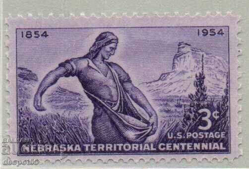 1954. САЩ. 100-годишнината на територията Небраска.