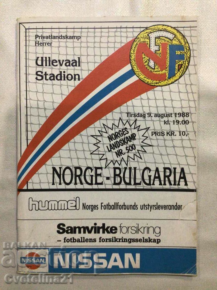 Football Norge Bulgaria 1988