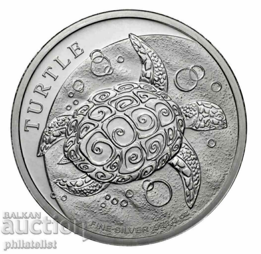 Niue 2024 - 5 USD - Țestoasă - 2 OZ - Monedă de argint