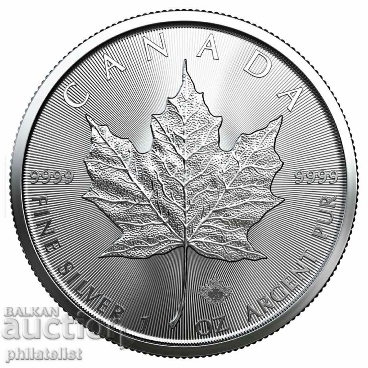 Канада 2024 - 5 долара - Кленов лист - 1 OZ Сребърна монета