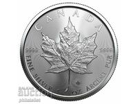 Καναδάς 2024 - 5 δολάρια - Φύλλο σφενδάμου - ασημένιο νόμισμα 1 OZ