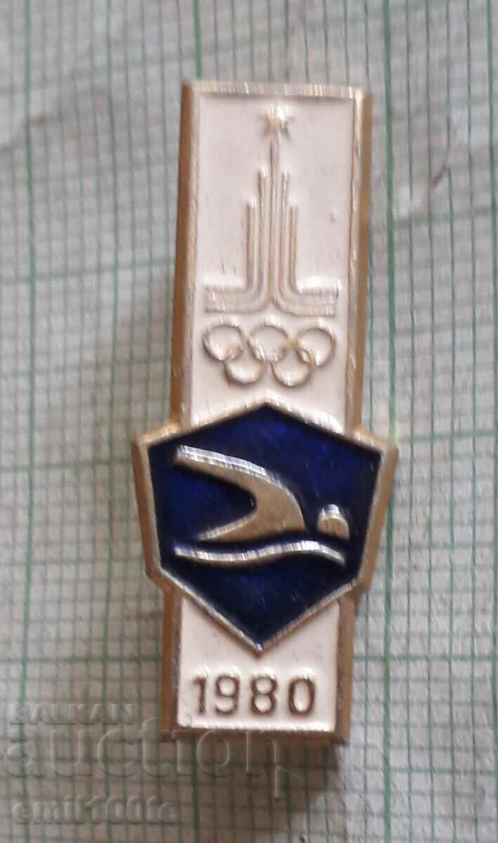 Badge - Olympics Moscow 80 Swimming
