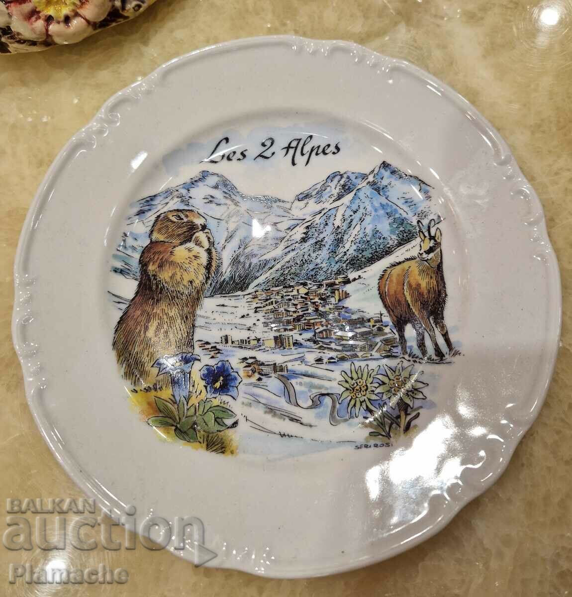 Porcelain plate Les 2 Alpes