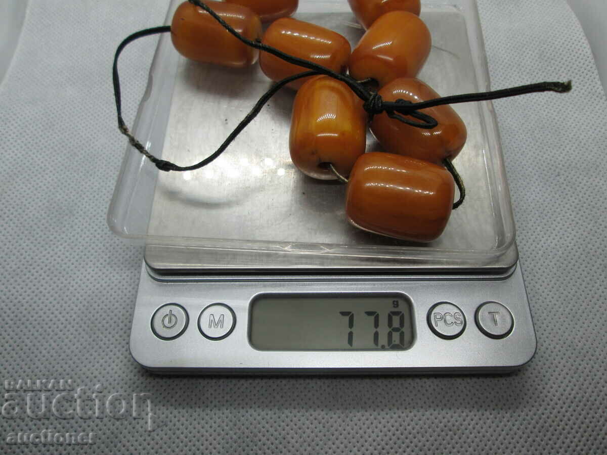 OLD YELLOW AMBER ROSARY - 7 OLD YELLOW AMBER ROSARY - 7