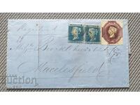 Postal envelope 1854 /travelled/